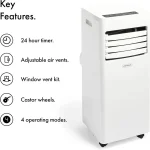 Vonhaus 220 volts portable ac air conditioner 7000 BTU 220v 240 volt 50 hz portable ac with window vent kit 2500490 - Image 4